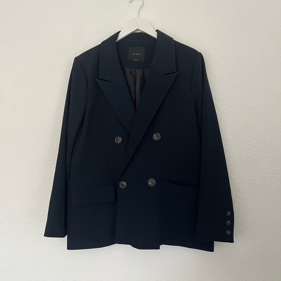 Elodie Boyfriend Notch Lapel Blazer Navy - Picture 1 of 7